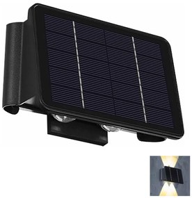 Aplică LED solară 4xLED/1,5W/3,7V 1500 mAh IP54 negru