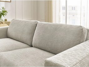Canapea bej pentru dormitul zilnic/extensibilă cu tapițerie din chenille 220 cm Hugo – Bobochic Paris