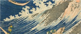 Tablou - Katsushika Hokusai, Fishing Boats at Choshi in Shimosa (Soshu Choshi) , reproducere (120x50 cm)