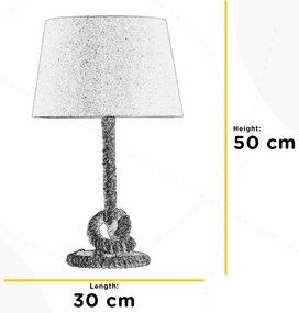 Lampă de masă ONLI CORDA 1xE27/22W/230V 50 cm bej
