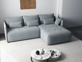 Colțar extensibil dumonde cu ladă de depozitare si sezut confortabil din spuma high-density, Malta Zoom Grey II 235x185 cm
