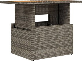 vidaXL Masă de grădină, gri, 100x55x73 cm, poliratan și lemn de acacia