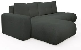 Colțar extensibil tapițat ALMADA, cu spațiu de depozitare, în L, stânga, antracit