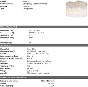 Lustra dimabila design elegant LUX Hector, nickel 115973 HZ