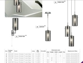 Lustra suspendata design modern Duo II 3L crom 2300-3SM SRT