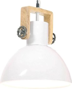 vidaXL Lampă suspendată industrială, 25 W, alb, 30 cm, E27, rotund
