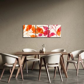 Tablou - Frunze portocalii (cu ceas) (90x30 cm)