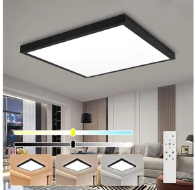 Plafonieră LED dimabilă pentru baie Brilagi FRAME SMART LED/50W/230V IP44 negru + telecomandă