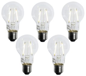Set de 5 becuri LED E27 A60 cu senzor de amurg 2.5W 250 lm 3000K