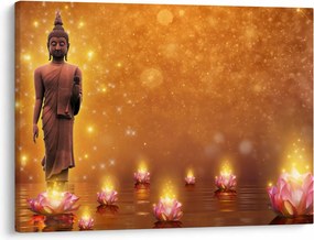 Tablou - Buddha în sclipici auriu (70x50 cm)