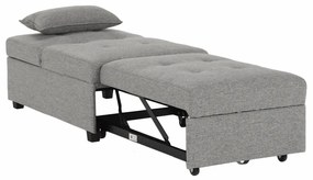 Fotoliu extensibil, material textil gri deschis, OKSIN