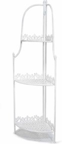 Raft fier forjat alb antichizat  44 cm x 31 cm x 123 H