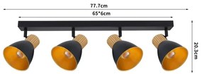Brilagi - Corp de iluminat cu spoturi ODENSE 4xE14/10W/230V lemn/negru
