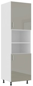 Corp Turn Karo, 2 Usi, cu spatiu cuptor, Gri Lucios/Alb, MDF, 60 x 57 x 210 cm