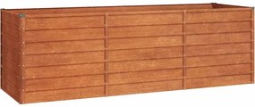 vidaXL Strat înălțat de grădină, ruginiu, 240x80x77 cm, oțel corten