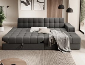 Coltar extensibil dreapta 3 locuri ELTAP, RT-06SO, Blezalt, 240x150x82 cm, lemn/poliester, gri inchis