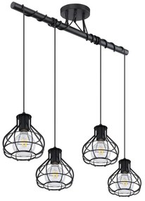 Lustra cu 4 pendule design modern Clastra negru 15388-4D GL