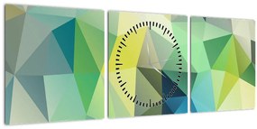 Tablou abstracțiunii geometrice (cu ceas) (90x30 cm)