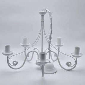 Lustră pe lanț DONATO 5xE14/40W/230V alb