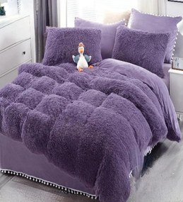 Lenjerie de pat 2 persoane, super pufoasa, Cocolino, mov, 6 piese, LLJ-12