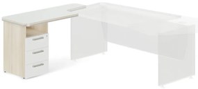 Container de andocare TopOffice Premium, stânga, salcâm deschis / alb