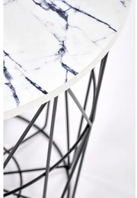 Măsuță de cafea HARISSA 41x42 cm negru/alb decor marmorat