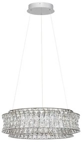 Lustra suspendata LED crom, cristale sticla CELYSIA 60cm