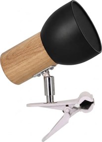 Spot-Light - Lampă cu clemă SVENDA 1xE27/60W/230V stejar/negru