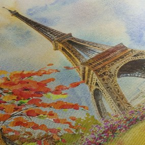 Tablou pictat cu turnul Eiffel (90x60 cm)