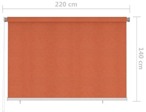 Jaluzea tip rulou de exterior, 220 x 140 cm,portocaliu Portocaliu, 220 x 140 cm