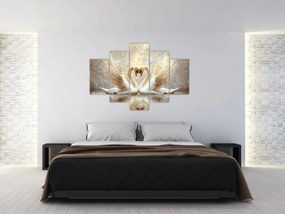 Tablou - Lebede Aurii (150x105 cm)