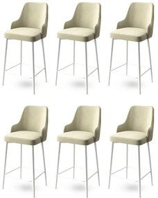 Set de scaune de bar Enox Cream and White, 6 buc., 6 buc.