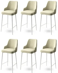 Set de scaune de bar Enox Cream and White, 6 buc.
