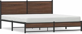 vidaXL Cadru de pat metalic fără saltea, stejar maro, 183x213 cm