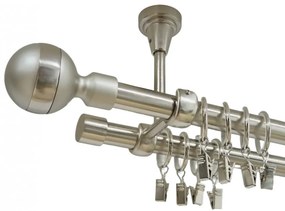 Galerie dubla james prindere tavan 19 mm inox (Alege marime: 180 cm)