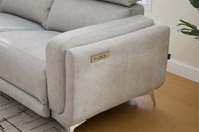 Coltar dumonde cu 2 reclinere electrice, tetiere reglabile, incarcare USB, Arvion 341x103cm