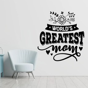 Sticker Mama "World's greatest mom", 50x47 cm, Negru, Oracal
