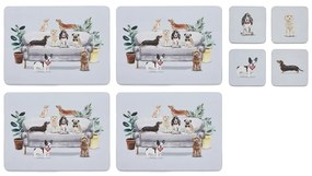 Set cu suporturi farfurii și coasters 8 buc. Curious Dogs – Cooksmart ®