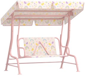 AIYAPLAY Leagăn pentru Copii cu Copertină Reglabilă și Centură de Siguranță, 120x112x75 cm, Roz | Aosom Romania