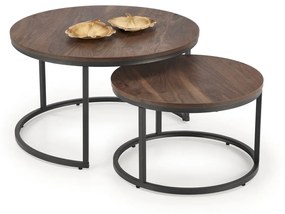 Set 2 mese de cafea Java nuc/negru