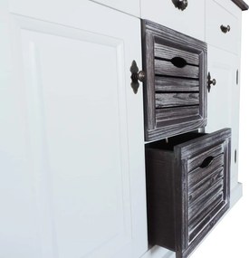 Comodă lemn masiv alb Harley /Maro, 112 × 38 × 90 cm