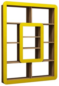 Biblioteca Orkide - Walnut, Yellow