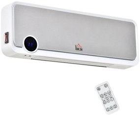 HOMCOM Aerotermă de Perete cu 3 Moduri, Timer 12h și Oscilație 30°, 56x18,5x11,7 cm, Argintiu | Aosom Romania