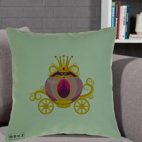 Perna Decorativa Trasura Regala Aurie, 40x40 cm, Verde, Husa Detasabila, Perna Inclusa, BEKZ®