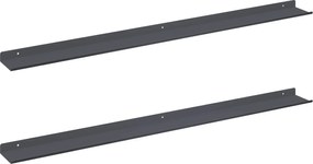 vidaXL Raft suspendat Pe perete 2 pcs Antracit 100 x 9 x 2,5 cm Oțel