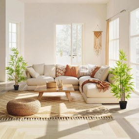 Set 2 Plante de Bambus Artificiale in Ghiveci de 120cm, Decoratiune pentru Casa, Birou, Interior si Exterior Outsunny | Aosom Romania