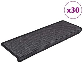 vidaXL Covorașe autoadezive scări 30 buc antracit 65x21x4 aspect sisal