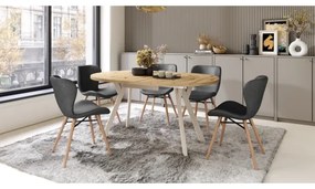 Masă de dining ARTUR, stejar artisan/bej