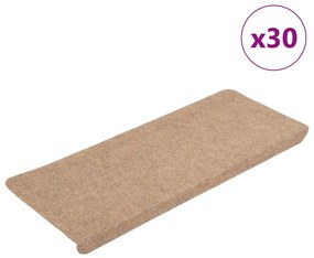 vidaXL Covorașe scară autoadezive 30 buc Bej 65x24,5x3,5 cm
