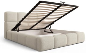 Pat tapițat Cloud 160x200 cu spațiu depozitare - bouclé bej deschis Quelle 02